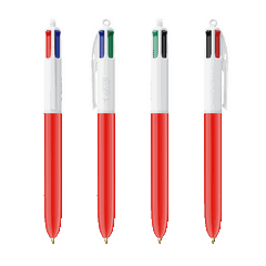 BIC 4 kleuren balpen met lanyard