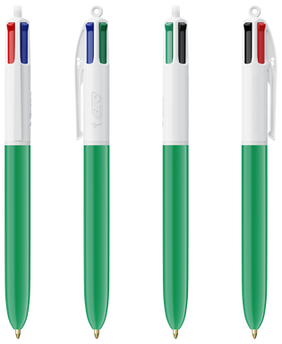 BIC 4 Farben Kugelschreiber mit Lanyard - Weiß/grün