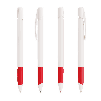 BIC Media Clic Grip Ecolutions ballpoint pen - White/Red