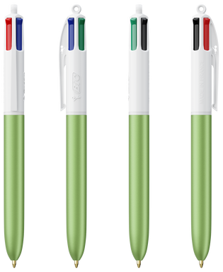 BIC 4 Colours Ballpoint Pen Glacé - Green Glacé - White