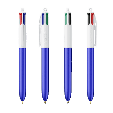 BIC 4 Colours Glacé ballpoint pen with lanyard - Blue Glacé - White