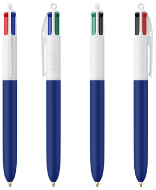 BIC 4 Colours Ballpoint Pen Soft - White - navy soft