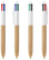 BIC 4 kleuren balpen Wood Style met lanyard - Wit - natuurlijk hout