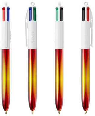 BIC 4 Colours Ballpoint Pen Flags Collection - Red - yellow - red