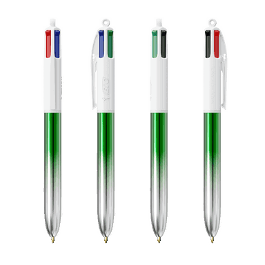 BIC 4 Colours Ballpoint Pen Bicolor - Green/Silver