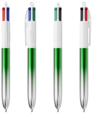 BIC 4 Colours Ballpoint Pen Bicolor - Green/Silver