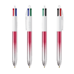 BIC 4 kleuren balpen Bicolor met lanyard