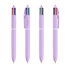 BIC 4 kleuren balpen Pastel
