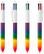 BIC 4 kleuren balpen Rainbow Decor - Wit/Regenboog