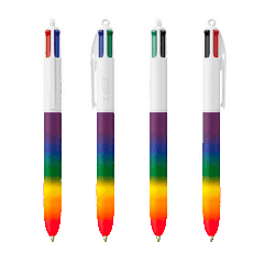 BIC 4 kleuren balpen Rainbow Decor