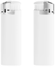 Porte-stylo blanc opaque, base blanche, bouton-poussoir blanc, capuchon chromé