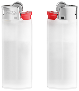 Encendedor BIC J25 mini - Soporte blanco transparente
