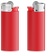 BIC J25 aansteker mini - Rode houder - witte basis - rood drukknopje  - chroomkap