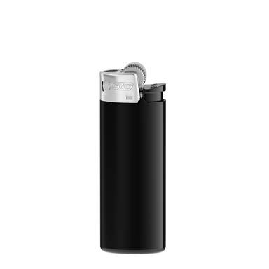 BIC J25 aansteker mini - Zwarte houder, basis, drukknopje / chroomkap