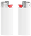 BIC J25 aansteker mini - Ondoorzichtige  witte houder - witte basis - rood drukknopje  - chroomkap