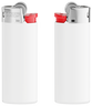 Soporte blanco opaco - base blanca - botón rojo - tapa cromada