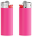 BIC J25 aansteker mini - Fucsia houder - witte basis - rood drukknopje - chroomkap