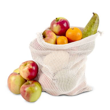 Herbruikbaar groente en fruit zakje OEKO-TEX® katoen ecru 25x30cm - Ecru