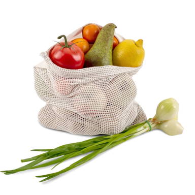Herbruikbaar groente en fruit zakje OEKO-TEX® katoen ecru 30x40cm - Ecru