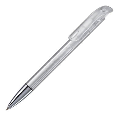 Stylo bille Toppoint Atlas transparent pointe métallique - Transparent / Blanc