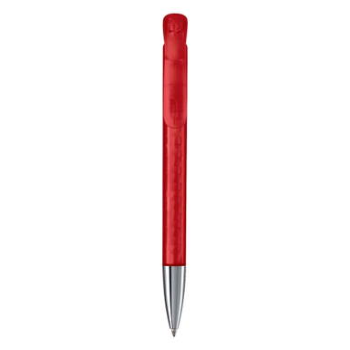 Stylo bille Toppoint Atlas transparent pointe métallique - Transparent / Rouge