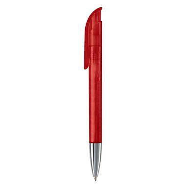 Stylo bille Toppoint Atlas transparent pointe métallique - Transparent / Rouge
