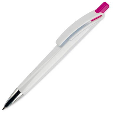  Toppoint Riva hardcolour balpen - Wit / Donker Roze