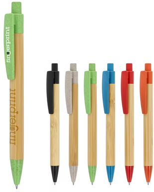 Ball pen bamboe met tarwestro