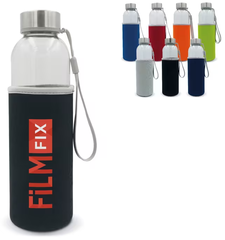 Glas-Wasserflasche mit Hülle 500ml