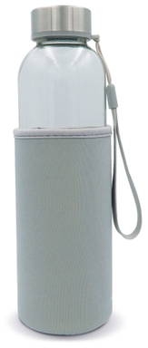 Waterfles glas met sleeve 500ml