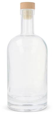 Glazen fles 1 L - Transparant