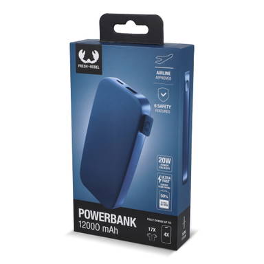 Fresh 'n Rebel Powerbank 12000mAh USB-C Fast Charging 20W - Blauw