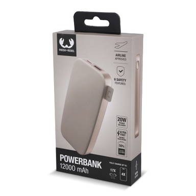 Fresh 'n Rebel Powerbank 12000mAh USB-C Fast Charging 20W - Beige