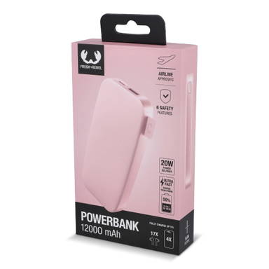 Fresh 'n Rebel Powerbank 12000mAh USB-C Fast Charging 20W - Roze