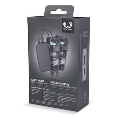 Fresh 'n Rebel Powerbank 12000mAh USB-C Fast Charging 20W - Donker Grijs