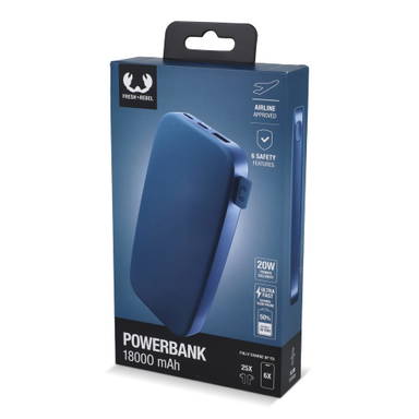 Fresh 'n Rebel Powerbank 18000mAh USB-C Fast Charging 20W - Blauw
