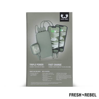 Fresh 'n Rebel Powerbank 18000mAh USB-C Fast Charging 20W - Dried Green