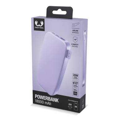 Fresh 'n Rebel Powerbank 18000mAh USB-C Fast Charging 20W - Lila