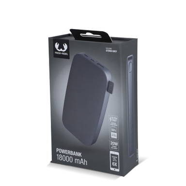Fresh 'n Rebel Powerbank 18000mAh USB-C Fast Charging 20W - Donker Grijs