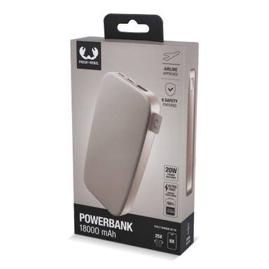 Fresh 'n Rebel Powerbank 18000mAh USB-C Fast Charging 20W - Beige