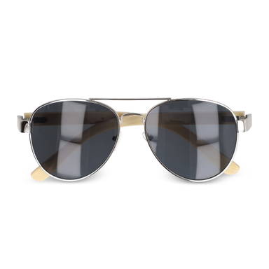 Aviator zonnebril met bamboe poten
