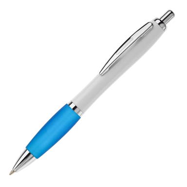 Grip white Kugelschreiber - Weiß / Hellblau