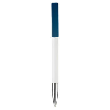Stylo Toppoint Nash pointe métallique hardcolour - Blanc / Bleu foncé