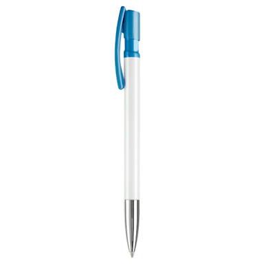 Stylo Toppoint Nash pointe métallique hardcolour - Blanc / Bleu clair
