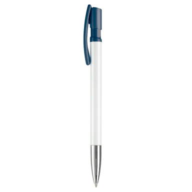 Stylo Toppoint Nash pointe métallique hardcolour - Blanc / Bleu foncé