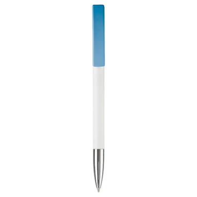 Stylo Toppoint Nash pointe métallique hardcolour - Blanc / Bleu clair