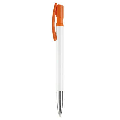 Stylo Toppoint Nash pointe métallique hardcolour - Blanc / Orange