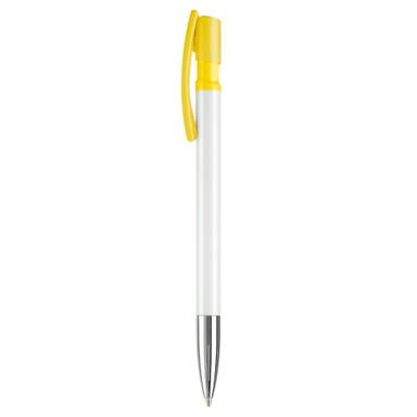Stylo Toppoint Nash pointe métallique hardcolour - Blanc / Jaune
