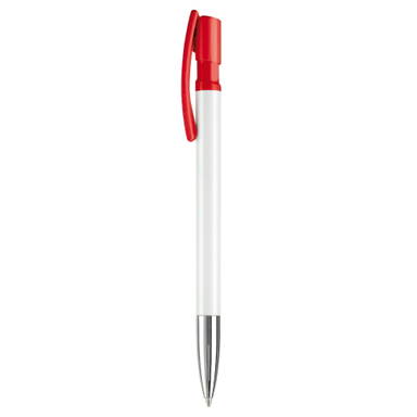 Stylo Toppoint Nash pointe métallique hardcolour - Blanc / Rouge