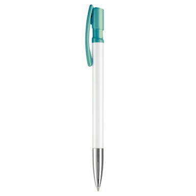 Stylo Toppoint Nash pointe métallique hardcolour - Blanc / Turquoise